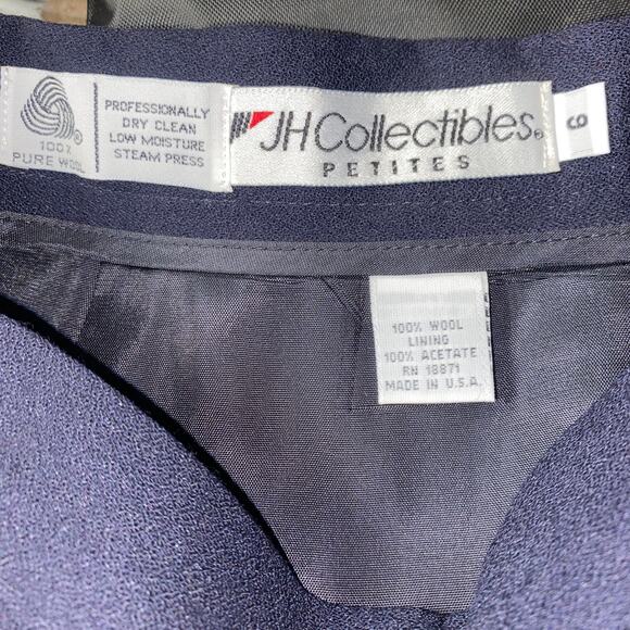 JH Collectibles Vintage Wool Navy Blue Pencil Straight Skirt Women's Size 6P - Picture 5 of 5